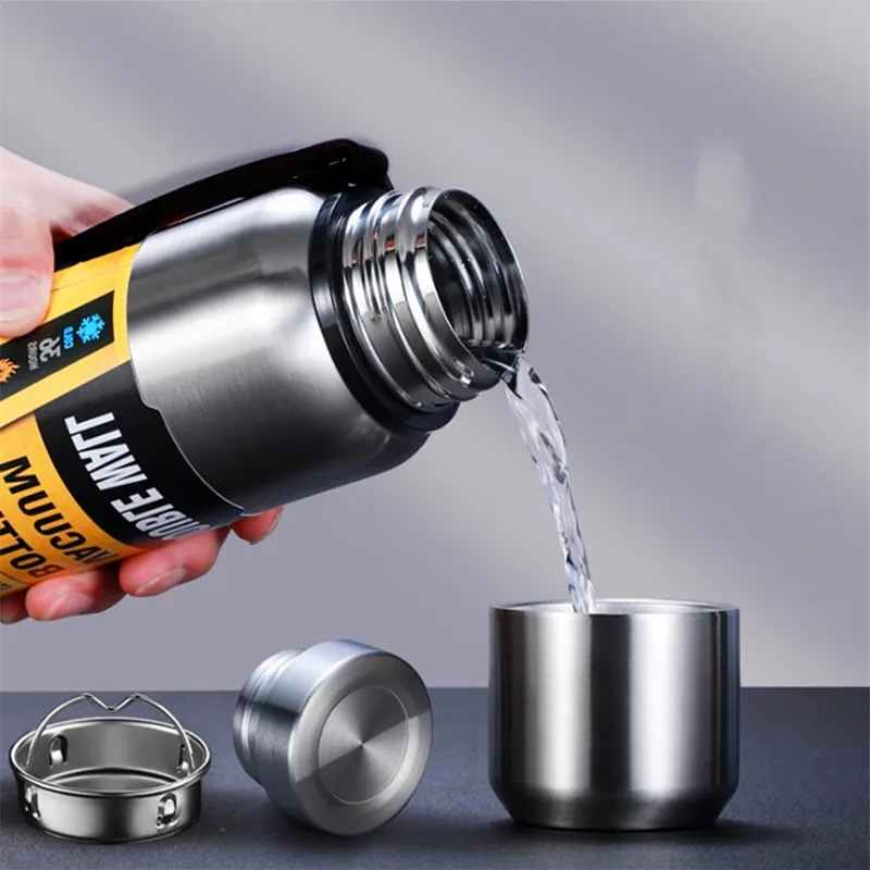 

750ml Large Capacity 304 Stainless Steel Vacuum Thermos Cup Solid Coffee Tumbler Travel Mug Trip Water Bottle Tea Infuser Bottle