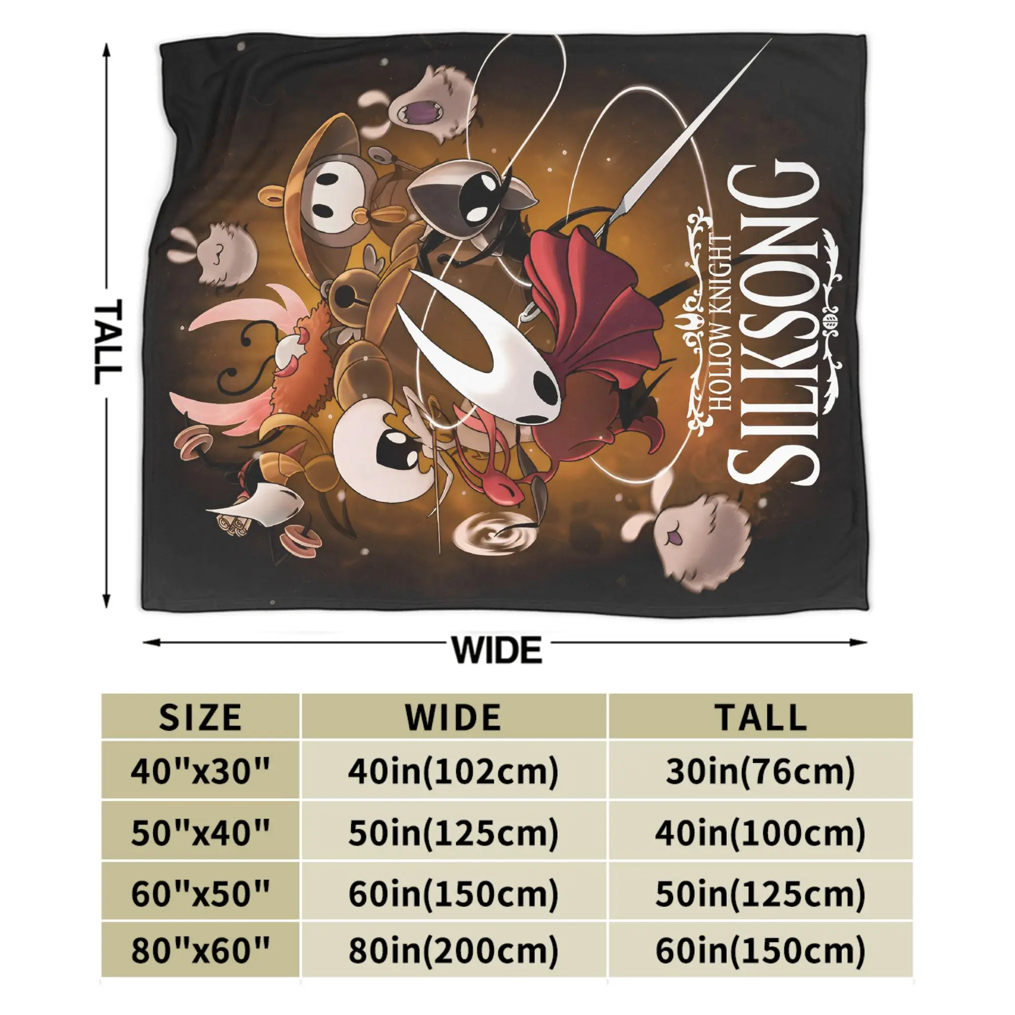 Одеяло Hollow Knight Silksong, фланелевое осенне-зимнее многофункциональное супер теплое одеяло для дивана, дивана, плюшевое тонкое одеяло (art.: 3920d2475b751) - 3920d2475b751