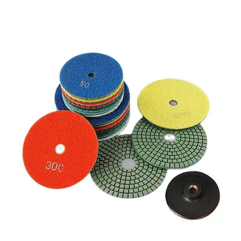 8Pcs 80mm Green Diamond Wet Polishing Pad Stone Grinding Disc Marble Quartz Granite Renovation Ceramic Tile Edge Trimming Sheet