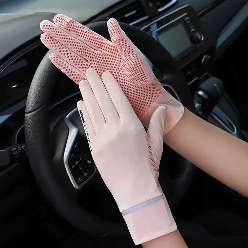 

Ice Silk Gloves UV Protection Summer Breathable Mesh Glove for Car Motorcycle Bike Driving Sports Anti-UV Thin Glove Unisex