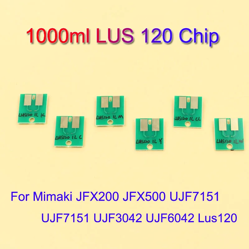 

Disposable 1000ml LUS 120 Single Use Chip for Mimaki JFX200 JFX500 UJF7151 UJF7151 UJF3042 UJF6042 Lus120 One Time Use Chip