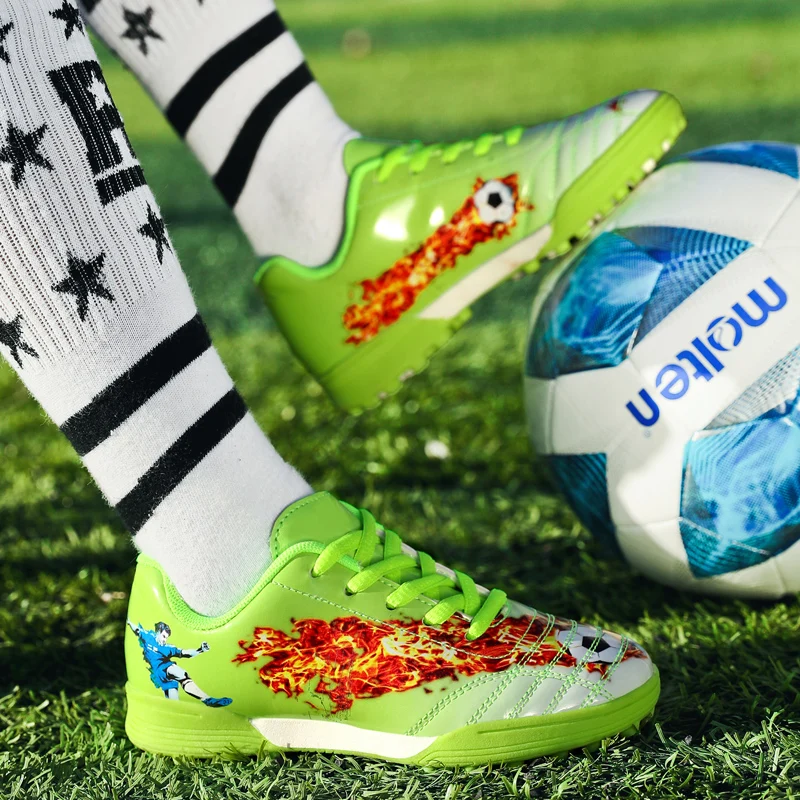 Children's Youth Professional Long Nail Soccer Shoes Adult Broken Nail Soccer Shoes Student Large Size Training Shoes 31-45#