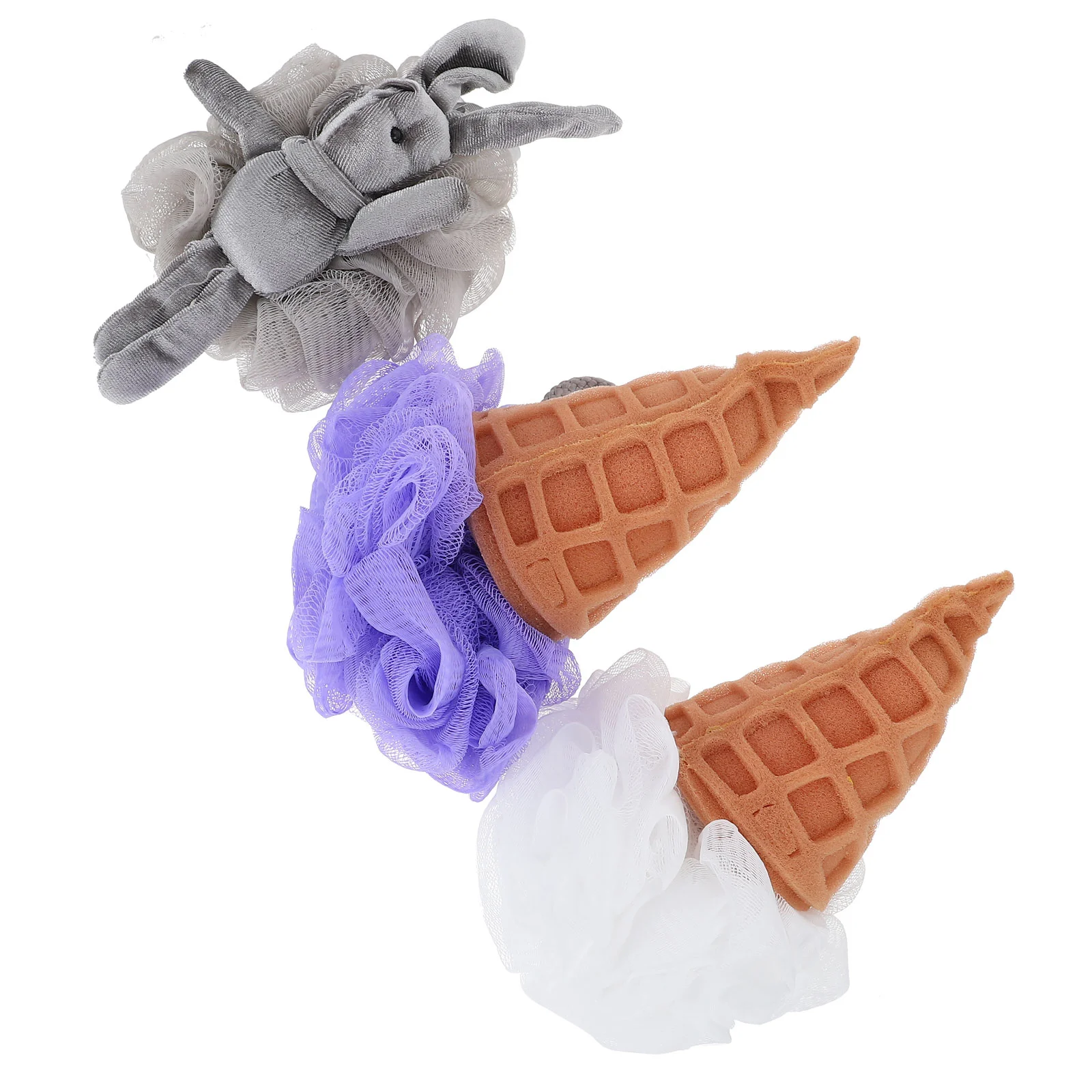 

3Pcs Lovely Bathing Wishing Rabbit Design Bath Balls with Hanging Rope