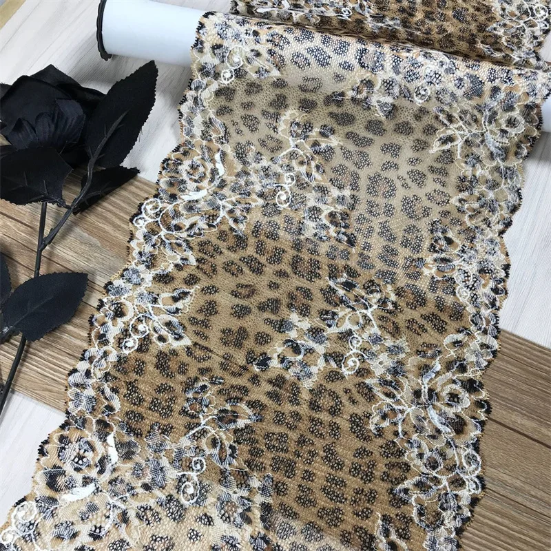 

Leopard Elastic Lace Trim Animal Print Lace Fabrics Vintage French Lingerie Sewing Accessories