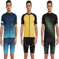 men cycling clothing short sleeve loose fit men cycling bike wear full zip jersey set