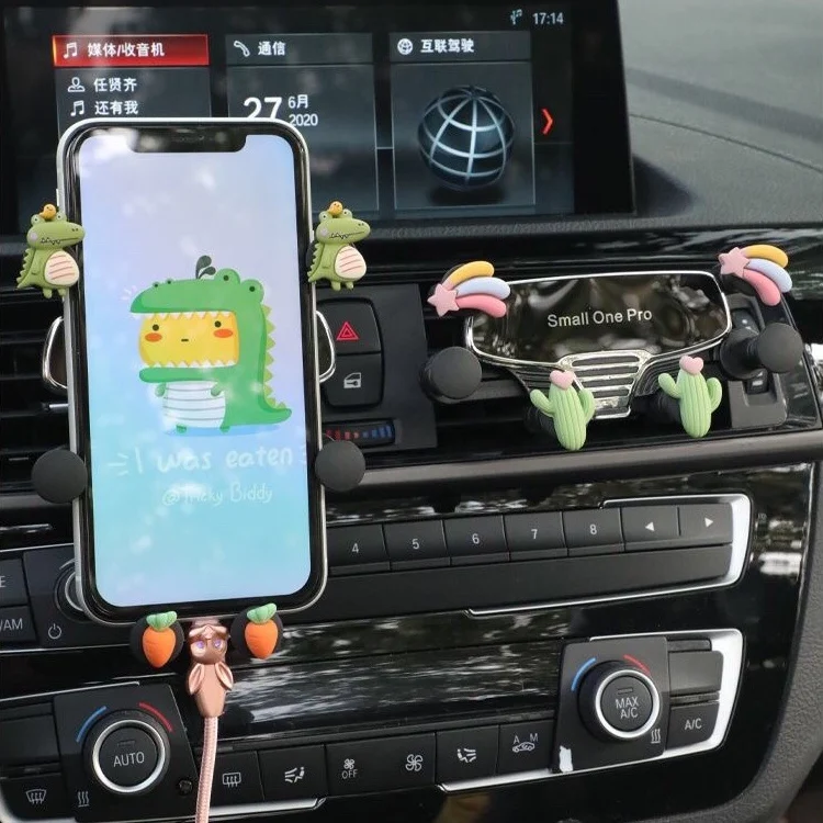 

Car phone holder GPS navigation rack air conditioning air outlet fixing clip for iPhone 12 11 Pro 8 Xiaomi Samsung car holder