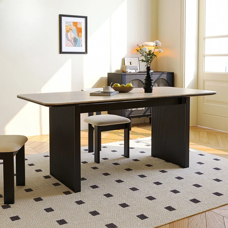 Французский винтажный обеденный стол в стиле рок итальянский минималистичный