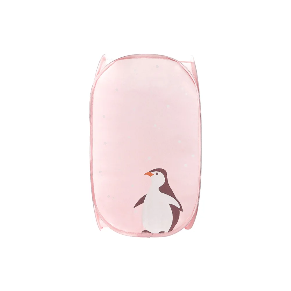 

Laundry Basket Folding Laundry Hamper Dirty Clothes Storage Organizer with Clear Cartoon Animal