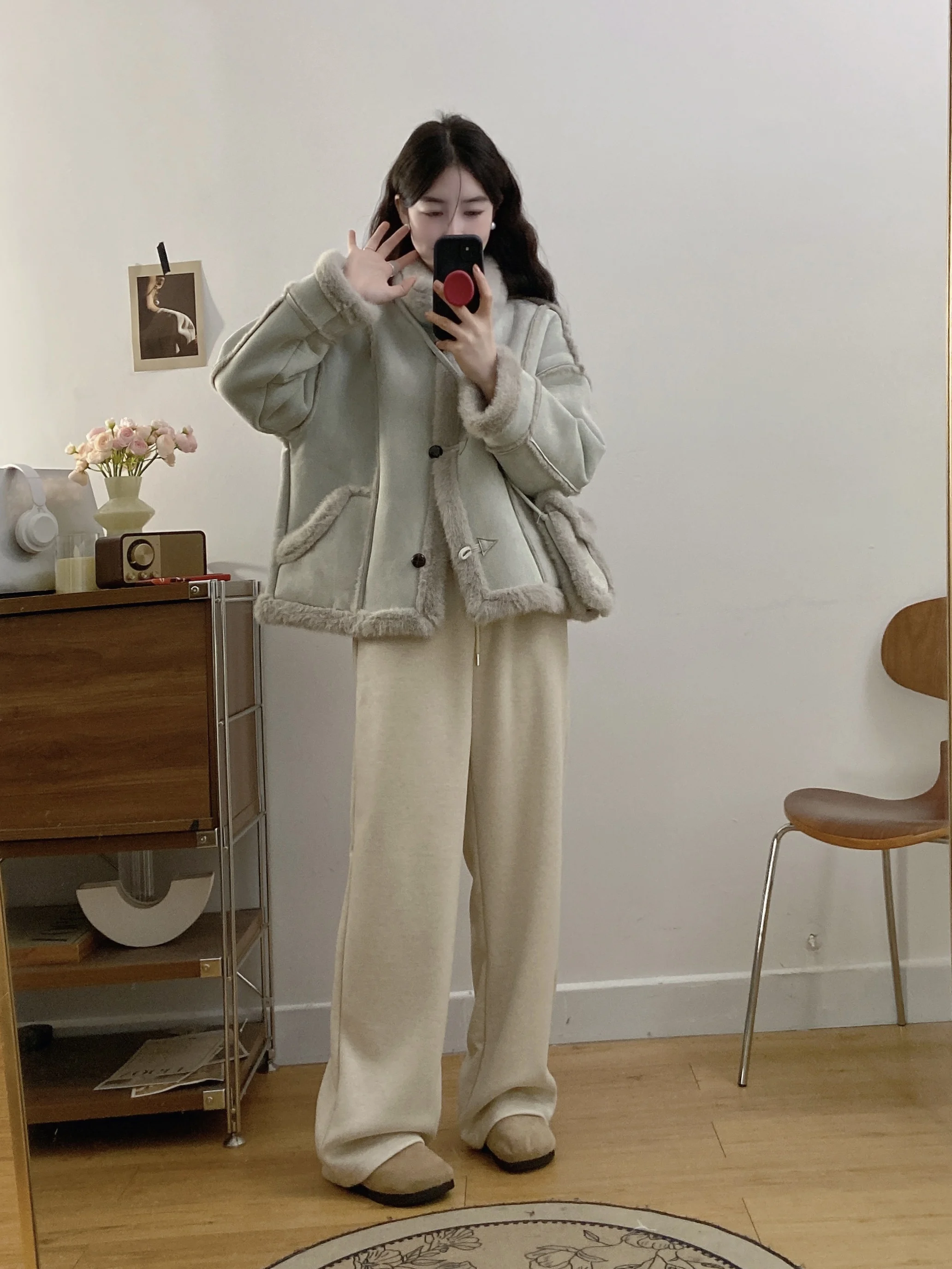 Зимние новые плюшевые лоскутные брюки больших размеров для полных девочек