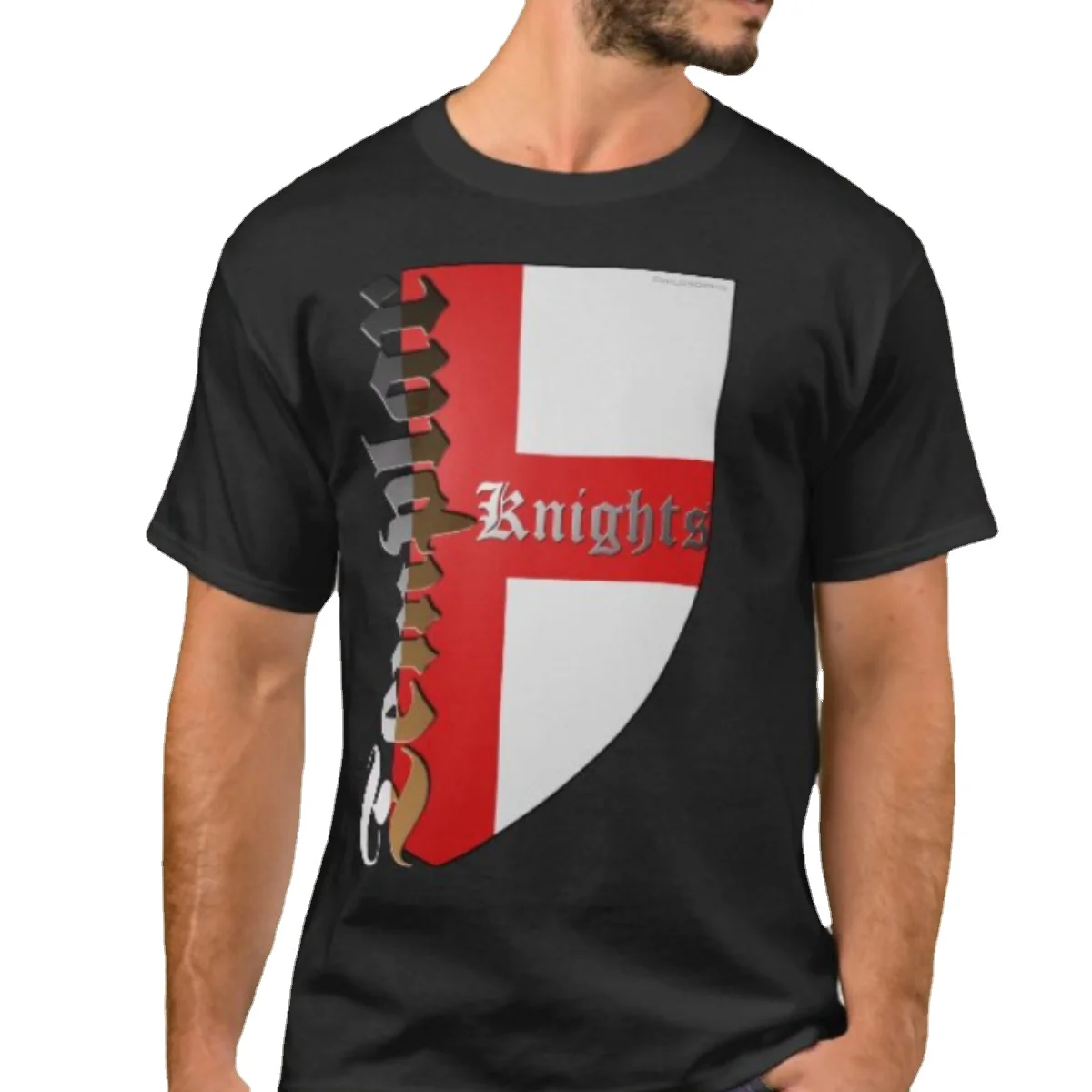 

Templar Knights Cross Emblem Shield Printed T-Shirt. Summer Cotton Short Sleeve O-Neck Mens T Shirt New S-3XL