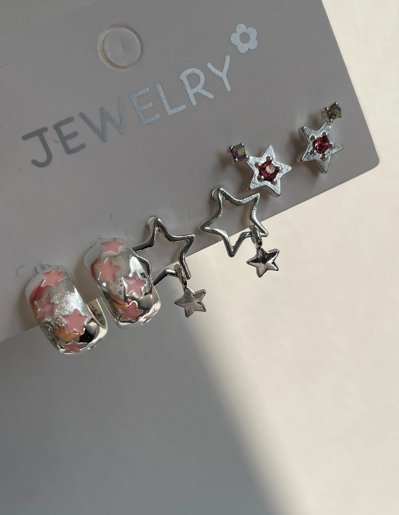 6 шт. изысканные звезды полые Модные Серьги серебряного цвета из сплава женский