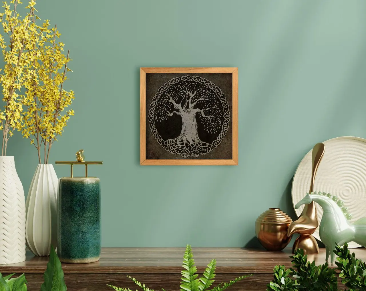 

BK Home Life Tree Handmade Wood Framed Tablo-1 Modern Convenient Reliable Decoration Gift Quality Design Simple