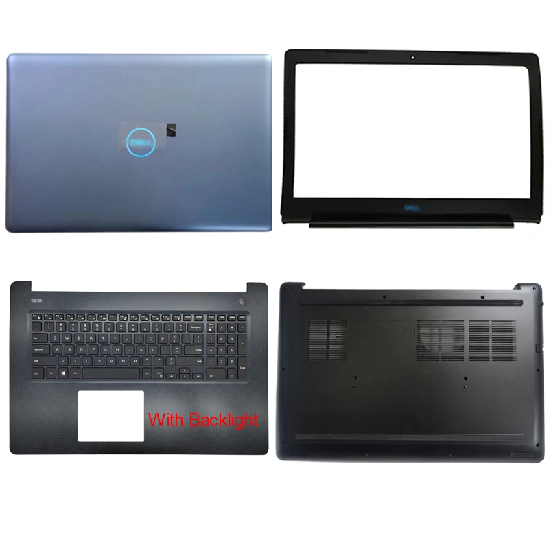 

Новинка, задняя крышка для ноутбука с ЖК-дисплеем, передняя панель, Упор для рук, нижняя крышка, петля для Dell G3 17 3779 5779 A B C D, верхняя, синяя, Чер...