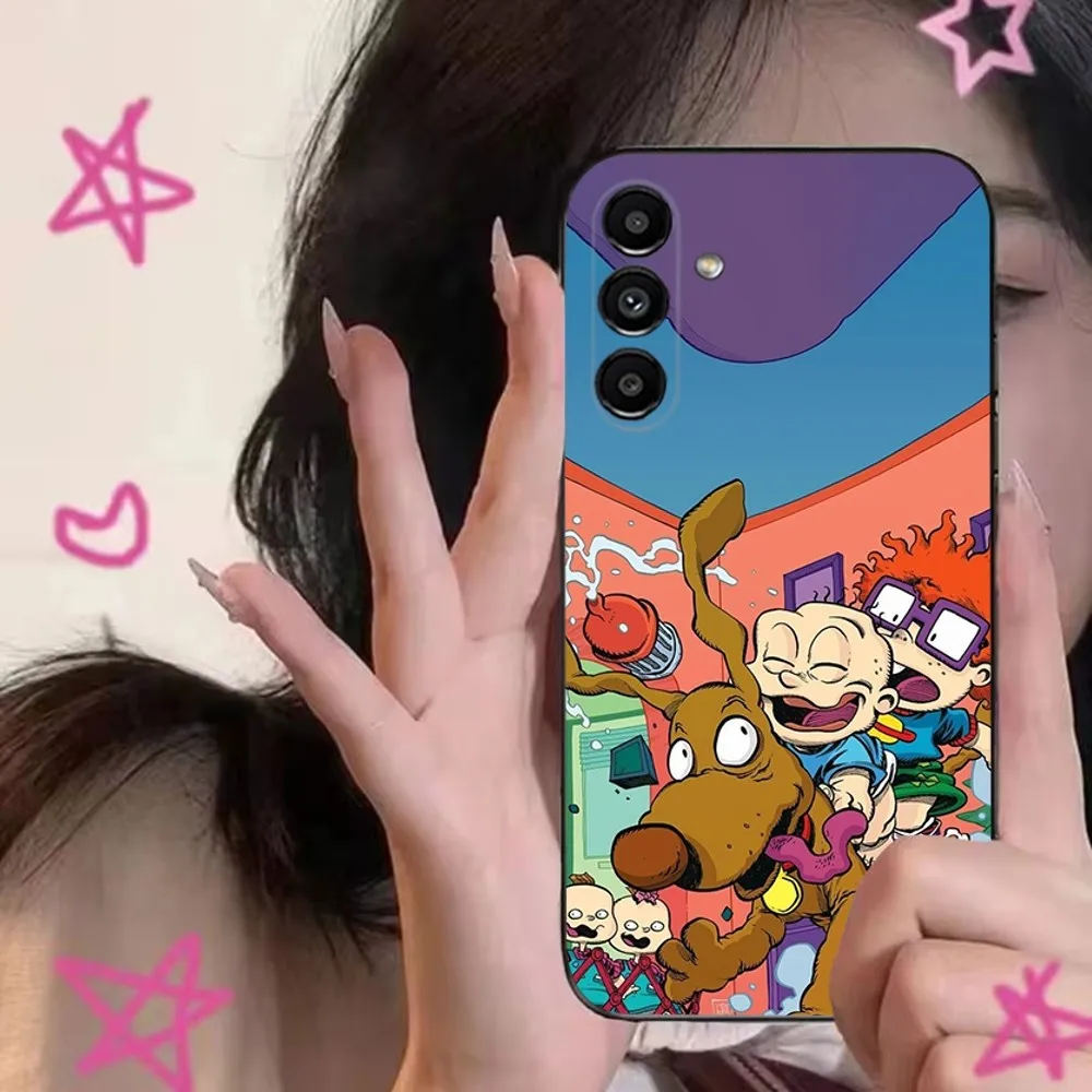 Чехол для телефона F-Funny R-Rugrats Samsung S24 S21 S22 S23 S30 Ultra S20 Plus Fe Lite Note 10 9 5G черный мягкий