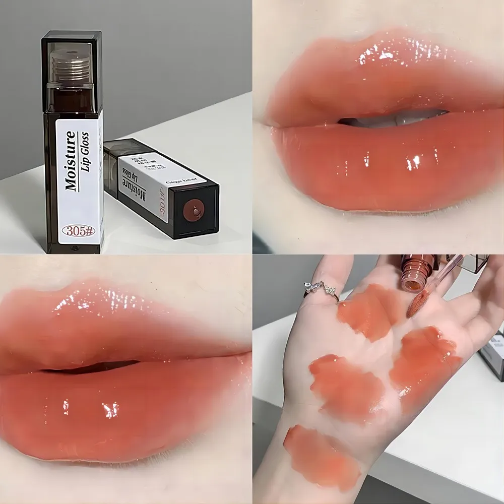 Gege Bear Влажный блеск для губ Прозрачный тюбик премиум-класса Стойкий нелипкий