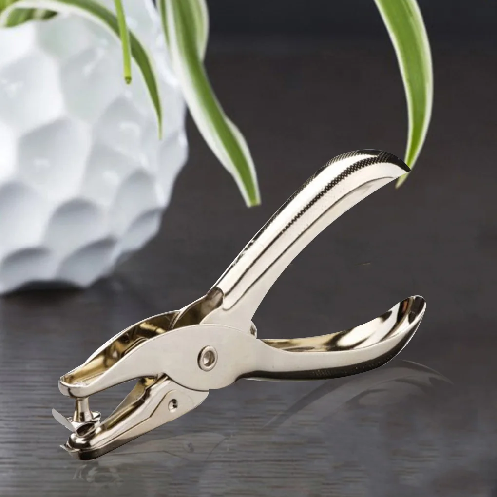 

6mm Diameter Hole Handheld Puncher Paper Book 1-8 Pages Metal Punch Plier Single Hole Punching Hand Tool For School Office