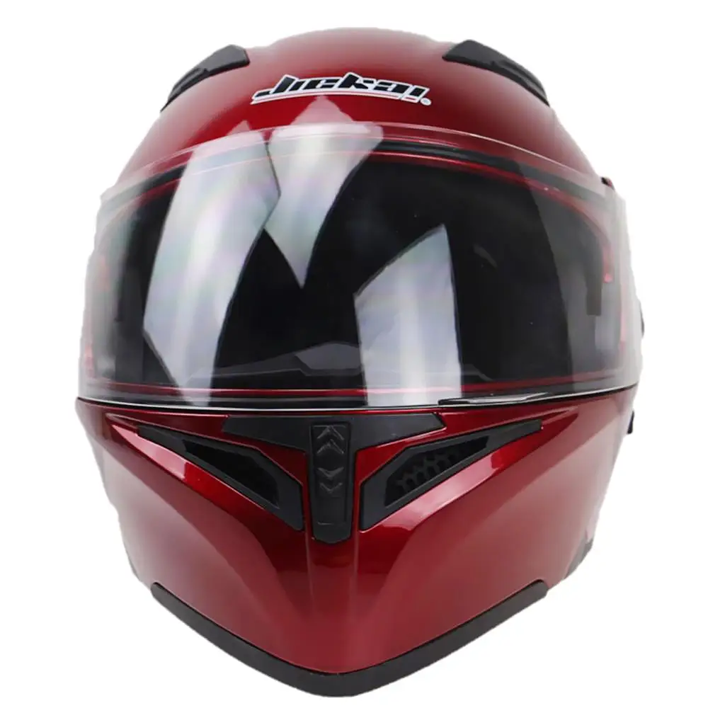 

Motorcycle Scooter Car Dual Visor Up Modular Full Face DOT Approved-Red