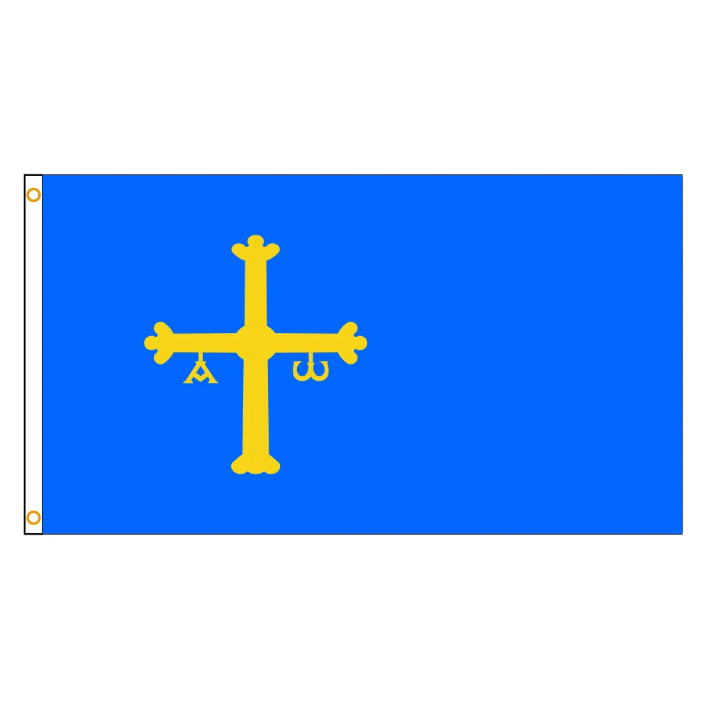 Флаг испанского княжества Астурии 3jflag 3x5фрейс 90x150 см