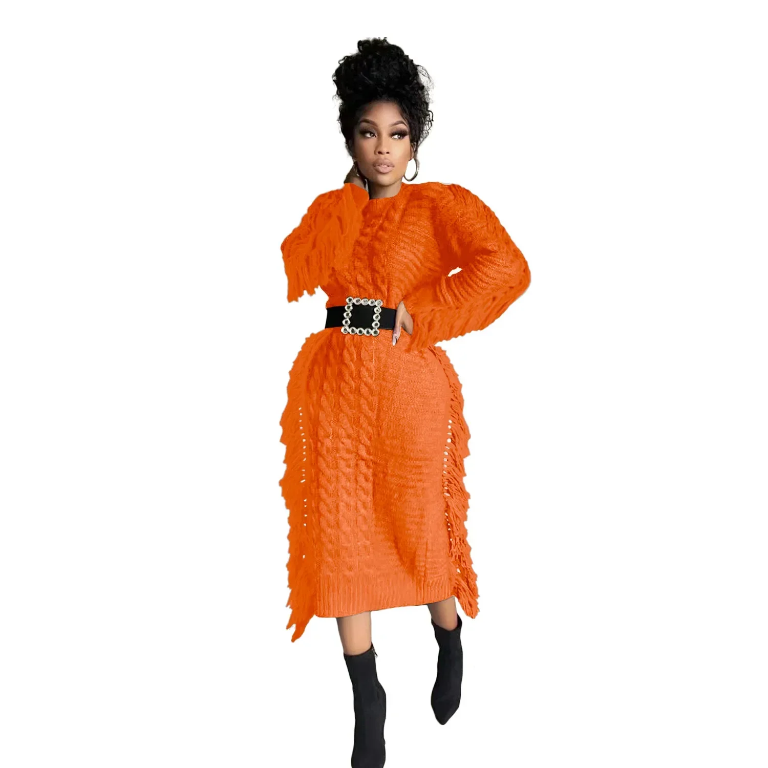 Вязаные свитера женская длинная куртка осень-зима белый вязаный крючком