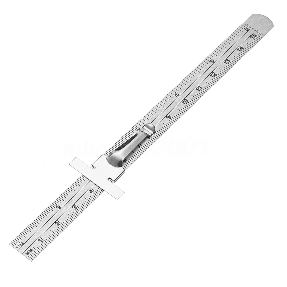 

6 Inch Depth Gauge With Detachable Clip Height Marking Scale Stainless Steel Measuring Tool Length Ruler Pocket Portable Hole