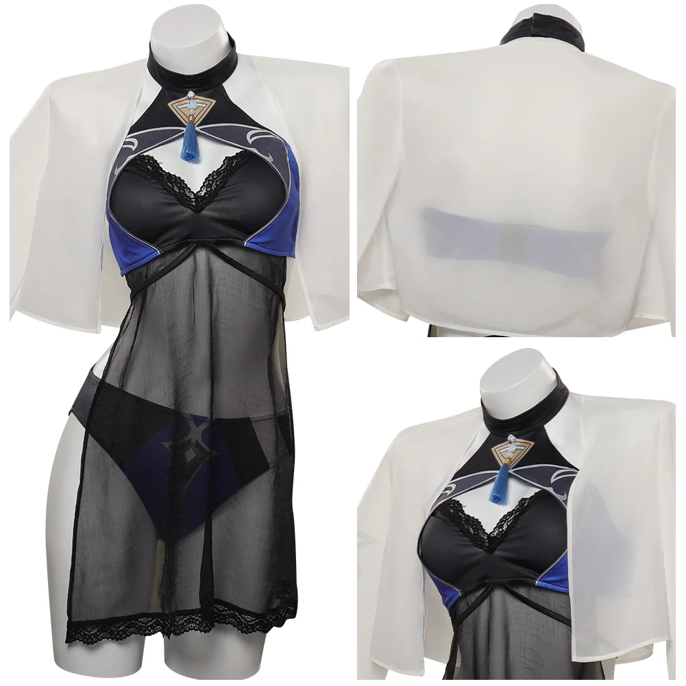 

Yelan Косплей Купальник плащ Genshin ударопрочный костюм костюмы Хэллоуин Карнавал вечерние маскировочный костюм