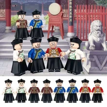 고대 청나라의 중국 역사 교육 군인 미니 입상 조립 블록 장난감, 어린이 선물, 8 피스