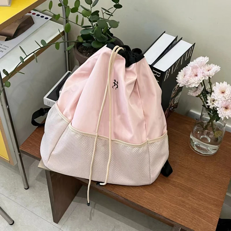 

2023 New Nylon Sports and Leisure Shoulder Bag Simple and Versatile Drawstring Schoolbag Large Capacity Shoulder Bag