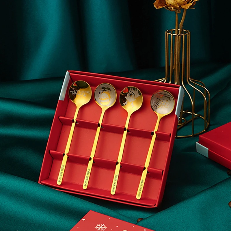 

4 шт./набор, Детские кофейные ложки из нержавеющей стали