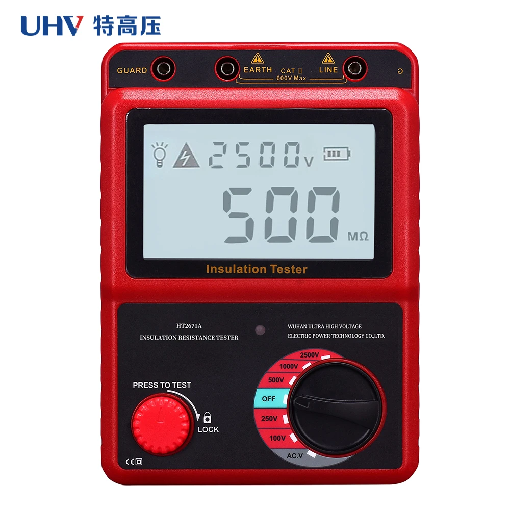 

HT2761A 2500V Digital Display Megger Meter Insulation Resistance Tester