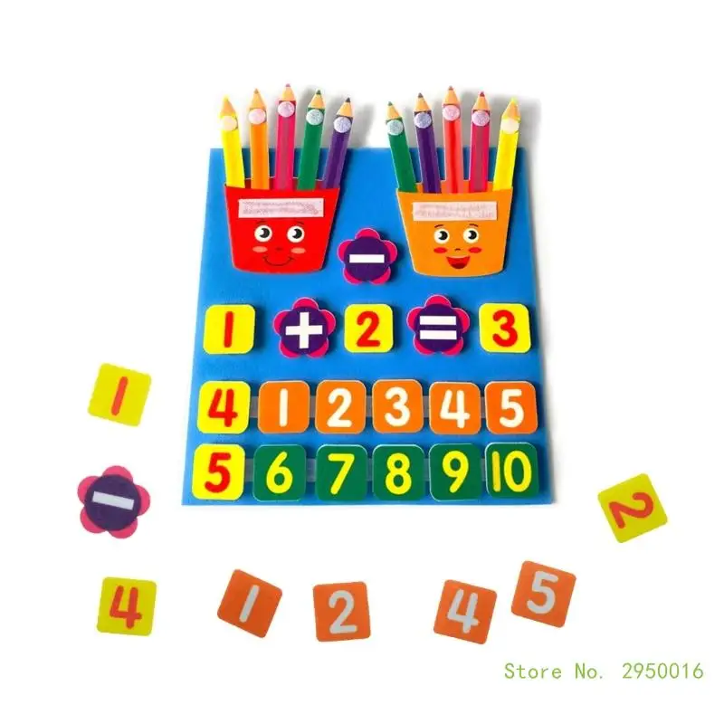 

Numbers Learning Felt Board, Addition & Subtraction Math Games Teaching Aids Math Games Board Numbers Counting Toy Gift for Kids