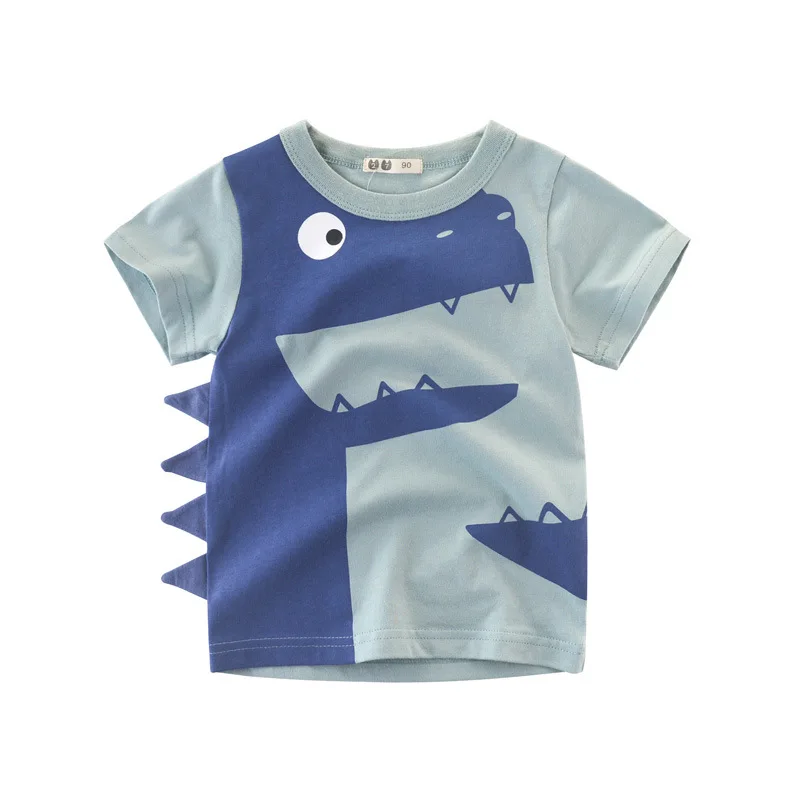

2023 Summer Childern's T-shirt Kids Clothes 3D Dinosaur Print T Shirt Boys Girls Cotton Baby Casual Cartoon Tops 2-10Y Dropship