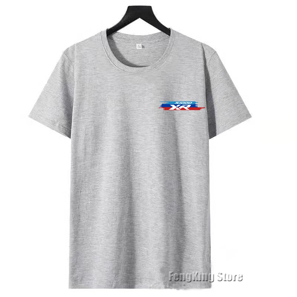 

For BMW S1000R S1000XR F750GS F800GS F850GS R1200GS New Combed Cotton Short Sleeve T-shirt Men's Round Neck Printed Logo T-shirt