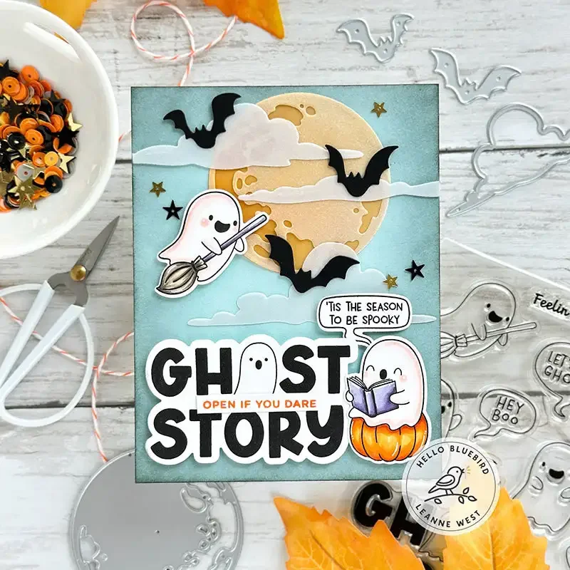 Мангостин 2024 Хэллоуин набор карт металлическая высечка и штампы Скрапбукинг фон