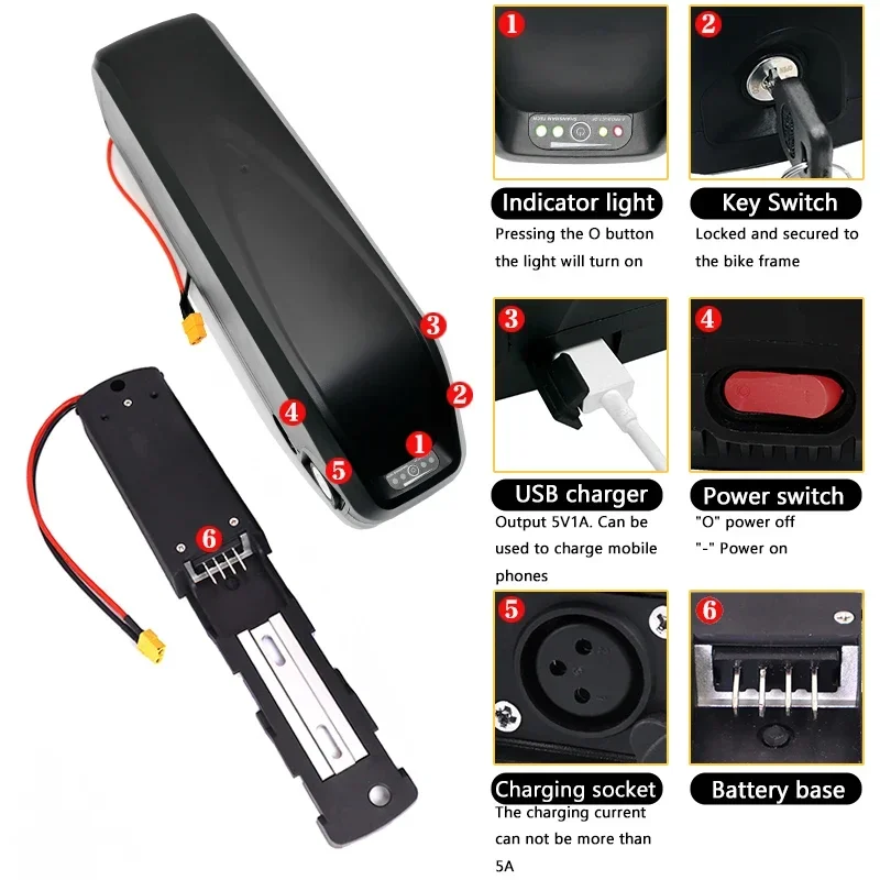 Литий-ионный аккумулятор Hailong для электровелосипеда 36 В 20 Ач 18650 Вт 10S6P 500