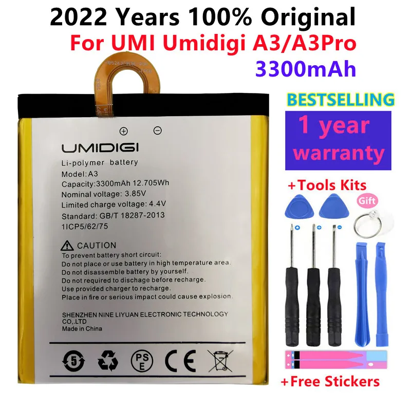 

2022 100% оригинальный 3300 мА/ч Сменный аккумулятор для UMI Umidigi A3 A3 Pro Высококачественная батарея