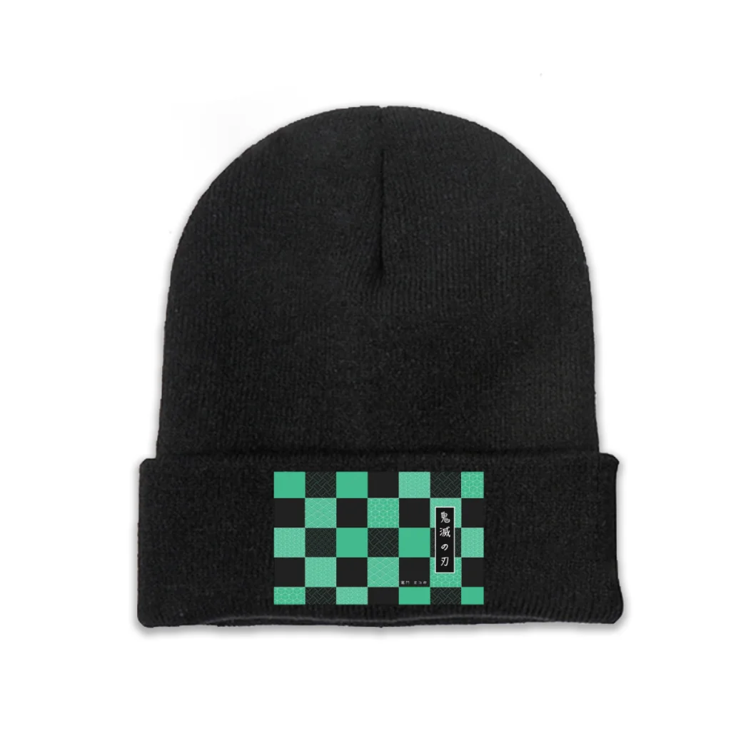 

Knit Hat Demon Slayer Kimetsu no Yaiba Anime Winter Warm Beanie Caps Tanjiro Kamado Green Men Women Fashion Casual Bonnet