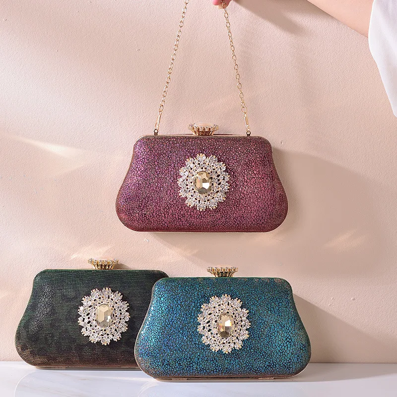 

Модные леопардовые вечерние сумки с бриллиантами, Роскошная сумочка на застежке, элегантная женская сумка через плечо с цепочкой, сумка-клатч для свадебной вечеринки
