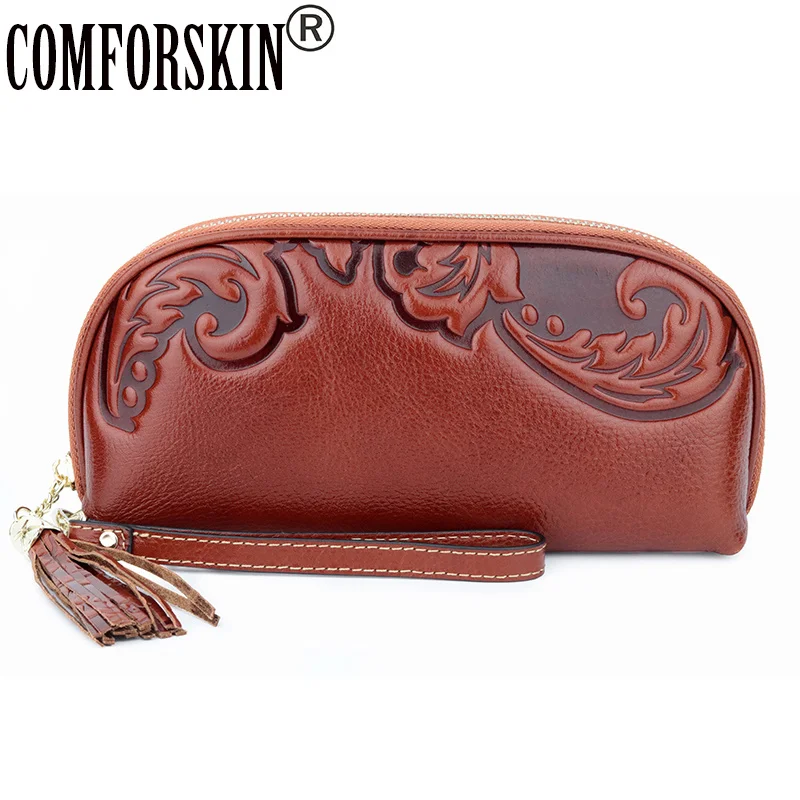 

2023 Brand Women Leather Bags New Arrivals Vintage Style Day Clutches With Hand Rope 2018 Cowhide Leather Mini Handbag