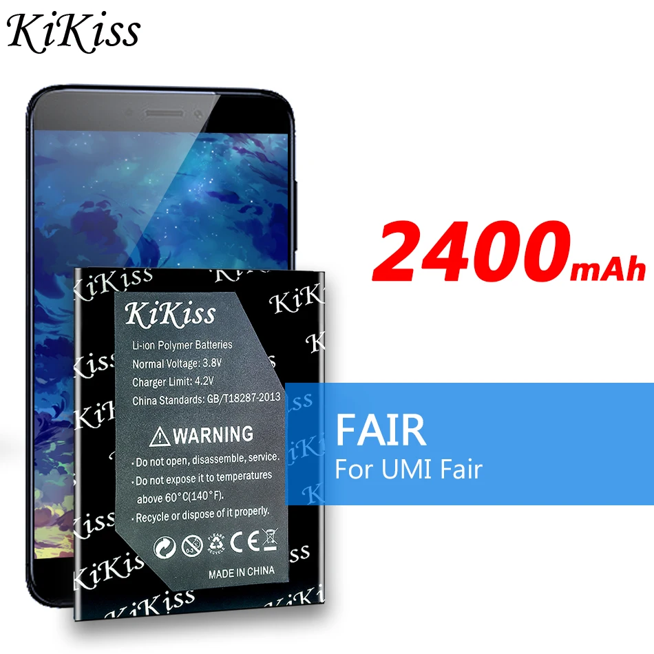 

Новый оригинальный аккумулятор Kikiss для Umi Fair Batteria 2400 мАч, резервные аккумуляторы, умное мобильный телефон AKKU