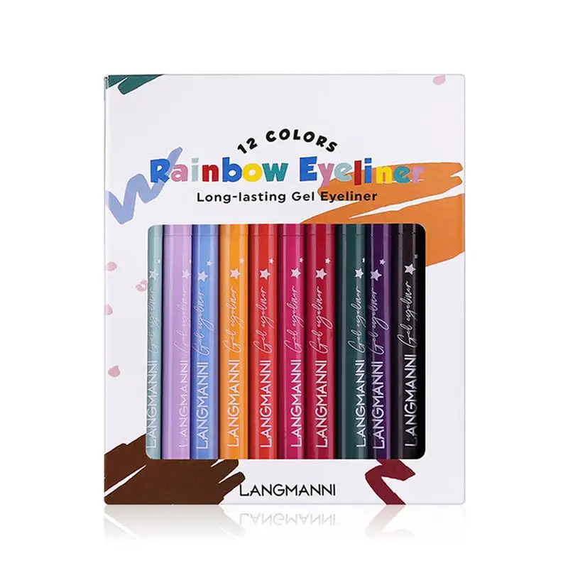 

Блестящие карандаши для подводки глаз, 12 цветов, набор из цветных жемчужин для глаз, стойкие пигментные косметические цветные карандаши для...