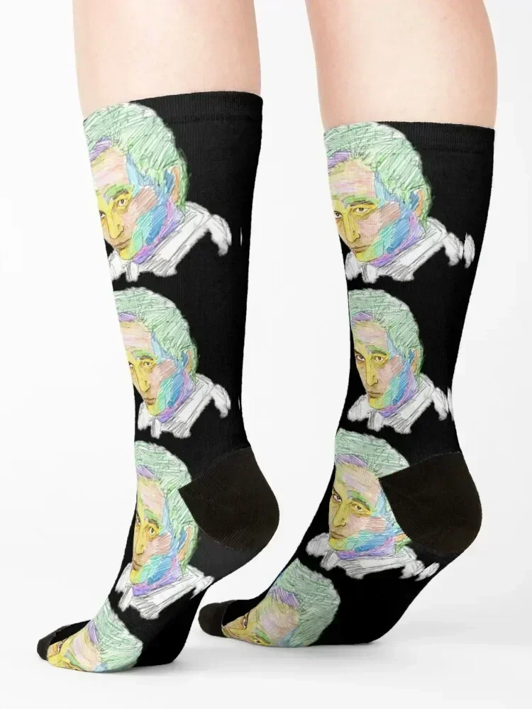 Носки с рисунком карандаша Jacques Derrida новинки оптовая продажа футбольные носки для