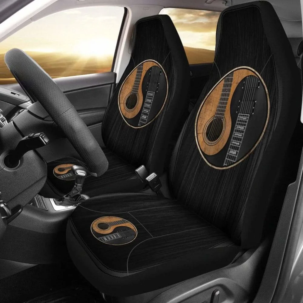 

Yin Yang Guitar Car Seat Cover,Pack of 2 Universal Front Seat Protective Cover