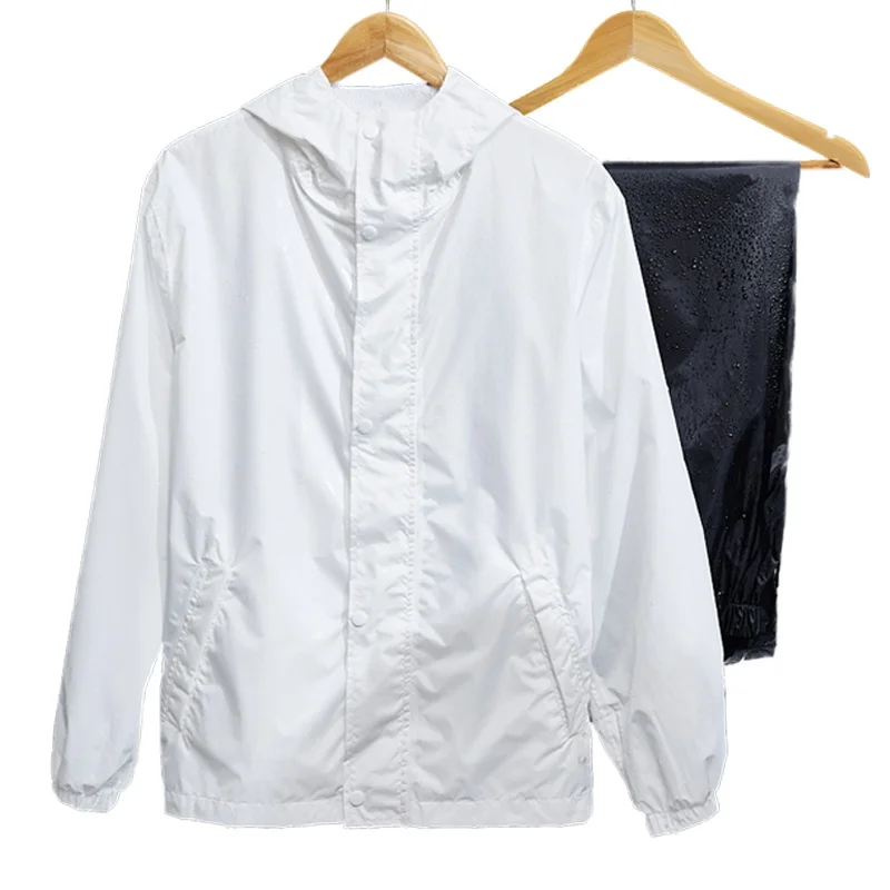 

Ultra thin double layer suit hiking raincoat rainpants suit thin bike riding rainstorm prevention high-grade split raincoat