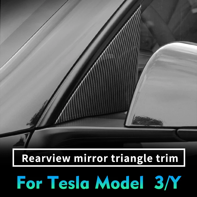 

Для зеркала заднего вида Tesla Model Y, треугольные украшения для окон, зеркало заднего вида, аксессуары для модификации окон