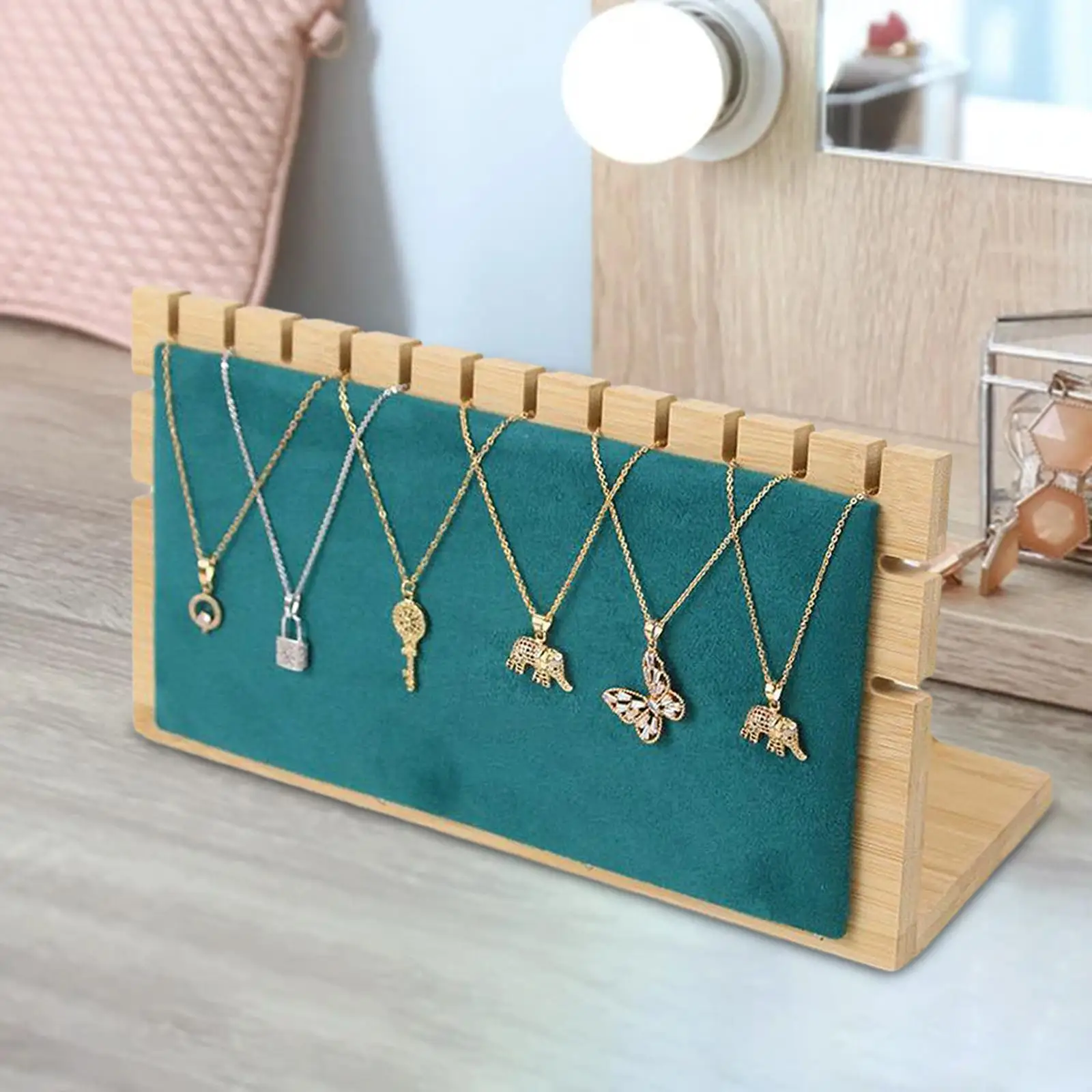 

Jewelry Display Stand Showcase Stylish Freestanding Soft Velvet Surface Elegant Multifunctional for Necklace Organizer Holder