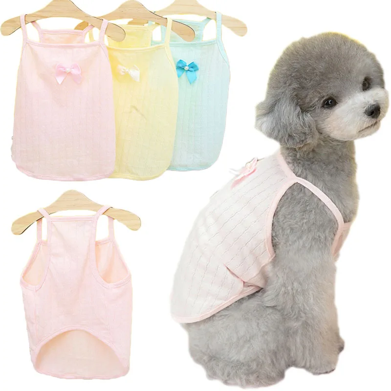 

Candy Color Dog Suspender Vest Pet Clothes Summer Sleeveless Dog Hoodies Clothing Pullover Puppy Cat Shirt For Small Dogs Yorkie