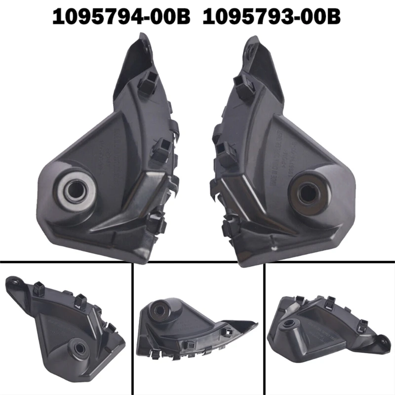 

2pcs/pair Compatible-For Model X 2016-2020 Front Bumper Bracket Holder 1095794-00B 1095793-00B ABS Middle Bracket AOS