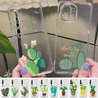 fhnblj cactus phone case for samsung s20 ultra s30 for redmi 8 for xiaomi note10 for huawei y6 y5 cover