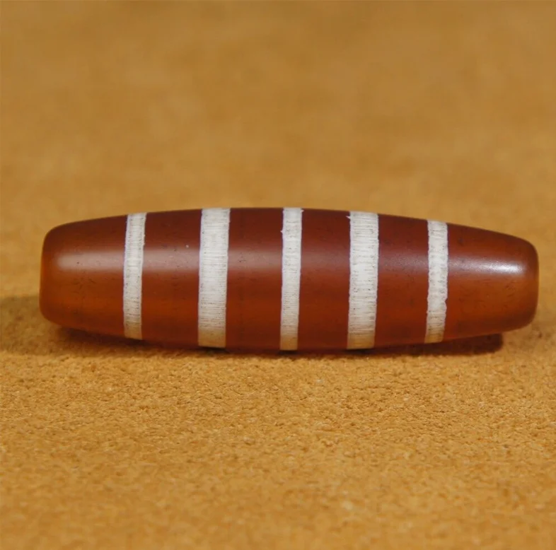 Гималайские тибетские бусины Дзи старый агат белый 5-линейный тотемный амулет