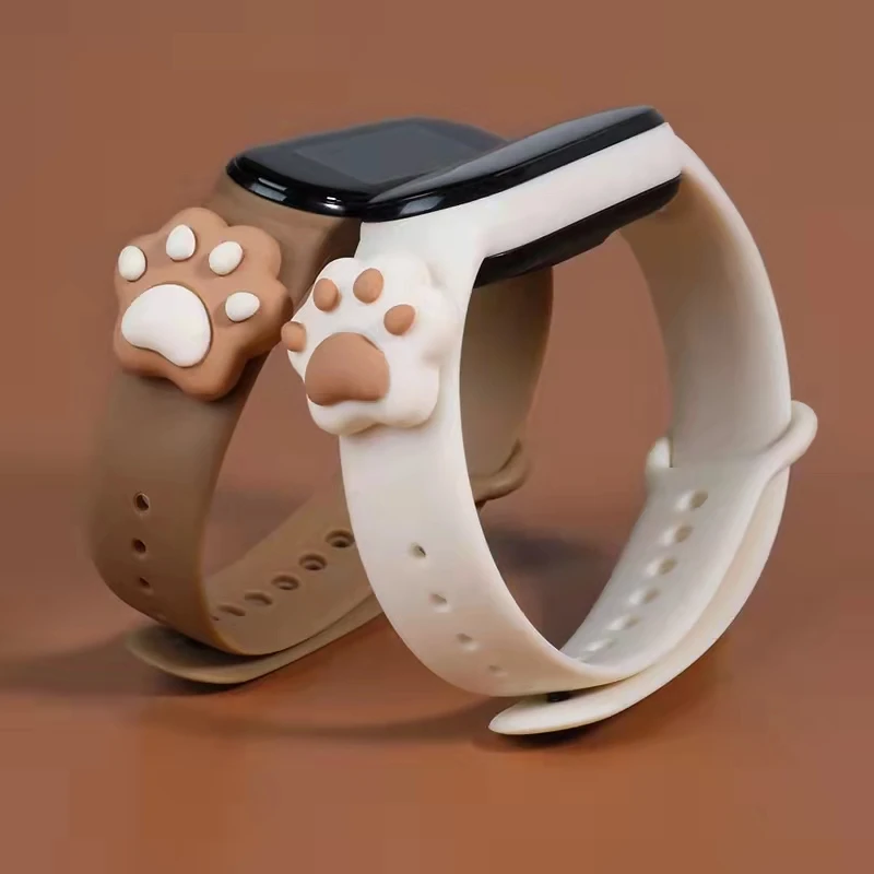 For Mi Band 6 5 4 3 Strap Silicone Doll Cartoon Flower Xiaomiband 6 5 Replacement Watchband Bracelet Smart Sports Fitness Wrist